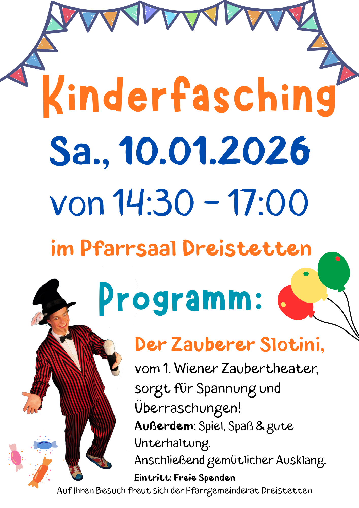 Kinderfasching 2026 in Dreistetten